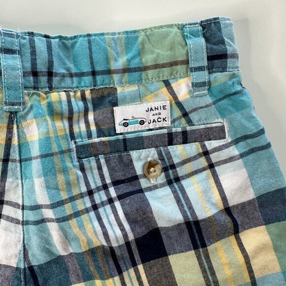 Janie and Jack Blue & Yellow Plaid Little Boys Shorts Size 18 / 24 Months - Picture 3 of 6